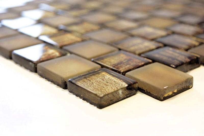 Piastrella di mosaico Mosaico di vetro Cristallo smerigliato vetro marrone chiaro opaco smerigliato MOS78-CF85
