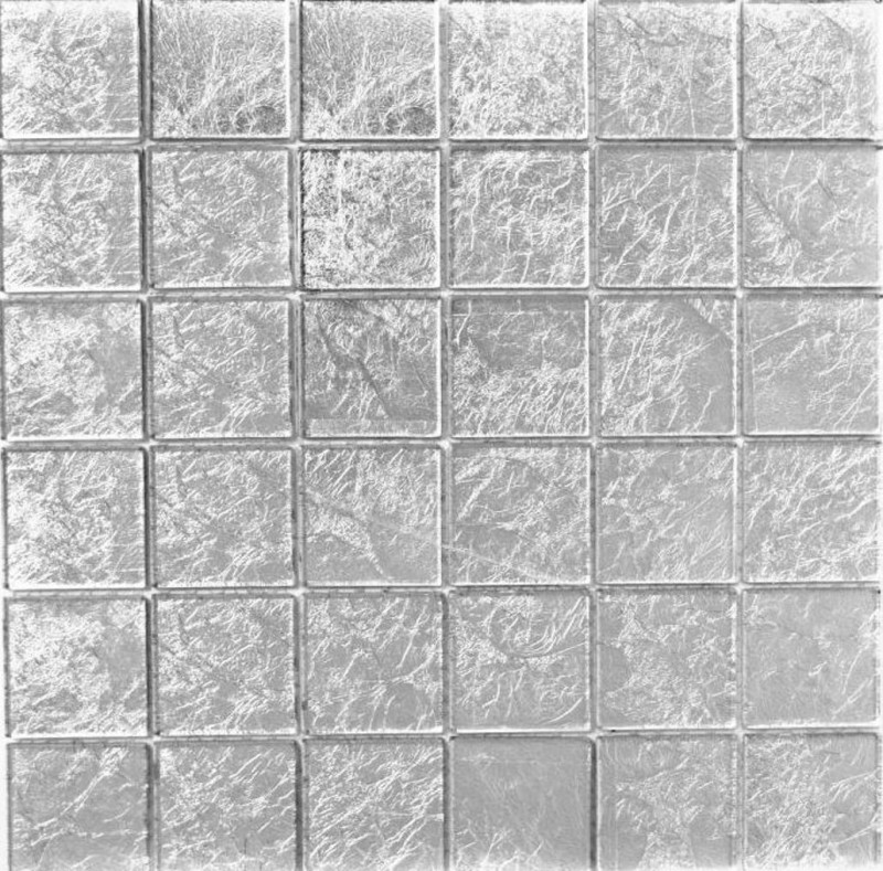 Piastrella di mosaico dipinta a mano Mosaico di vetro traslucido Struttura in argento cristallo BAGNO WC Cucina MURO MOS68-4SB21_m