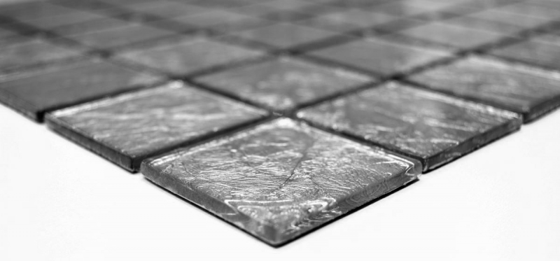 Piastrella di mosaico dipinta a mano Mosaico di vetro traslucido Struttura in argento cristallo BAGNO WC Cucina MURO MOS68-4SB21_m