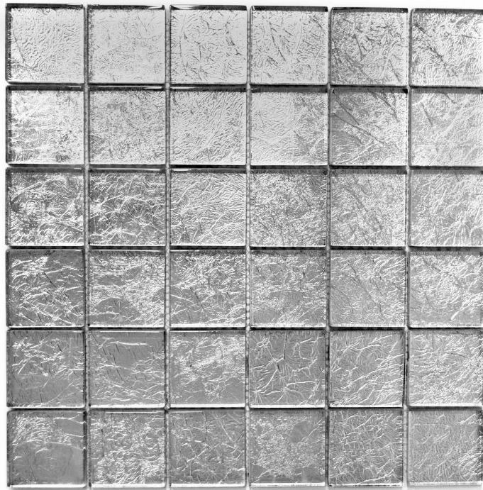 Mosaico dipinto a mano Mosaico in vetro traslucido Struttura in cristallo argento MOS123-8SB26_m