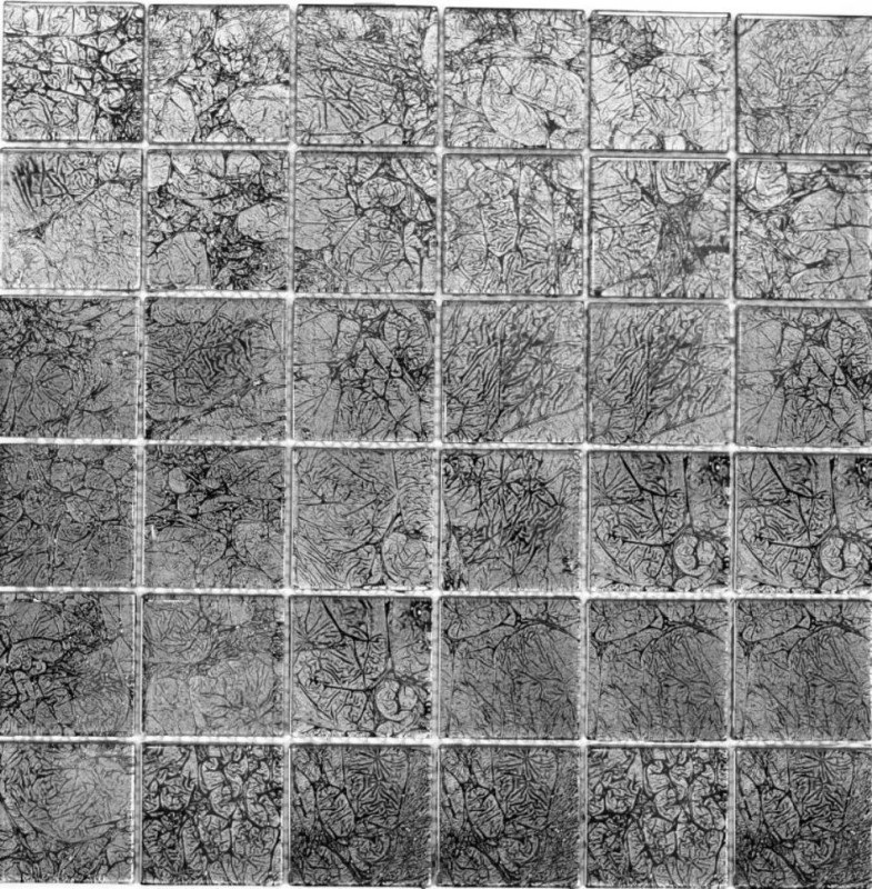 Mosaico dipinto a mano Mosaico in vetro traslucido Struttura in cristallo nero MOS126-CM4BL22_m