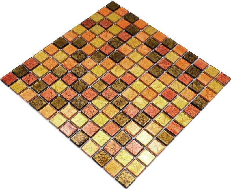 Mosaico di vetro oro arancione tessere texture piastrelle backsplash cucina doccia parete MOS120-7414