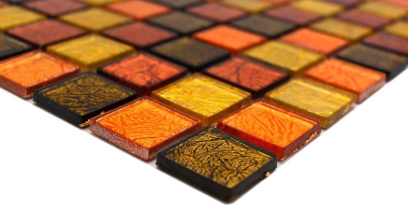 Mosaico di vetro oro arancione tessere texture piastrelle backsplash cucina doccia parete MOS120-7414