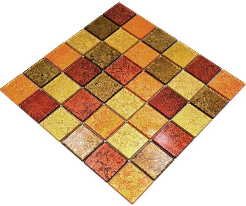 Mosaico di vetro oro arancione tessere texture piastrelle backsplash cucina doccia parete MOS120-7424