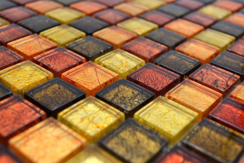 Mosaico di vetro oro arancione tessere texture piastrelle backsplash cucina doccia parete MOS120-07814