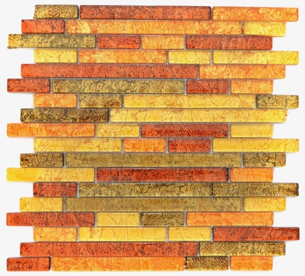 Mosaico di vetro oro arancio mosaico piastrelle struttura composita backsplash cucina doccia parete MOS86-07814