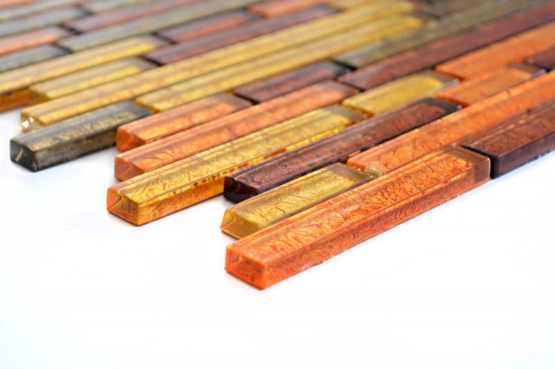 Mosaico di vetro oro arancio mosaico piastrelle struttura composita backsplash cucina doccia parete MOS86-07814