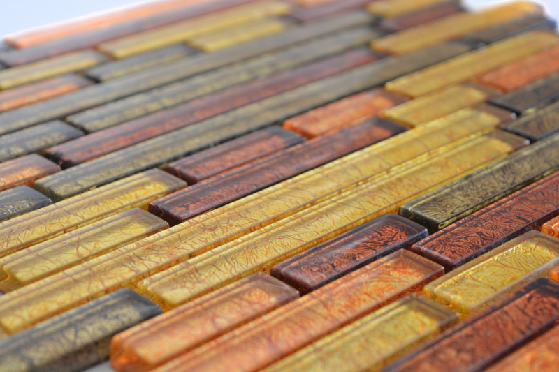 Mosaico di vetro oro arancio mosaico piastrelle struttura composita backsplash cucina doccia parete MOS86-07814