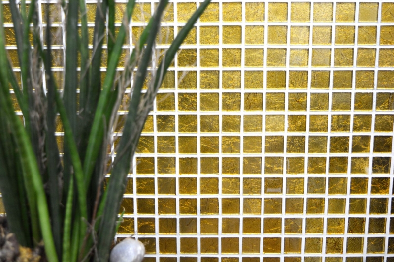 Mosaico di vetro piastrelle di mosaico oro Piastrelle strutturate backsplash Cucina parete doccia MOS120-0742