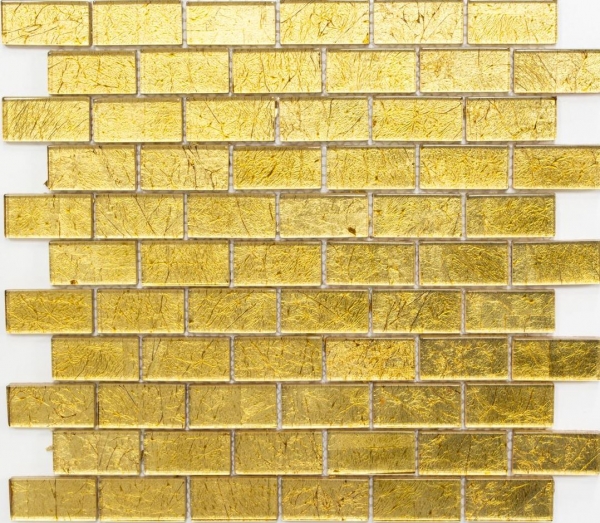 Mosaico di vetro oro Piastrella strutturata Backsplash di piastrelle Parete doccia cucina MOS120-0784