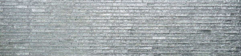 Piastrella di mosaico dipinta a mano Mosaico di vetro composito traslucido Crystal Chic argento MOS86-8CSV_m