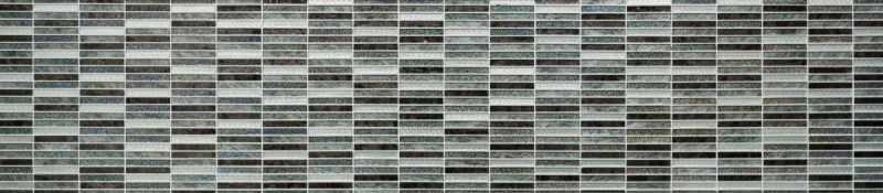 Piastrella di mosaico dipinta a mano Aste traslucide Mosaico di vetro Crystal Day argento MOS87-STDS_m