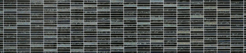 Piastrella di mosaico dipinta a mano Aste nere traslucide Mosaico di vetro Crystal Night nero MOS87-STNB_m