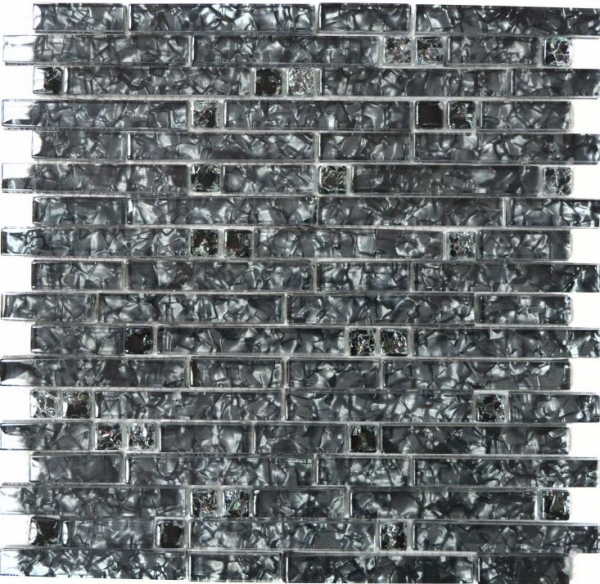 Aste per mosaico di vetro Tessere per mosaico grigio antracite nero MOS87-MV718