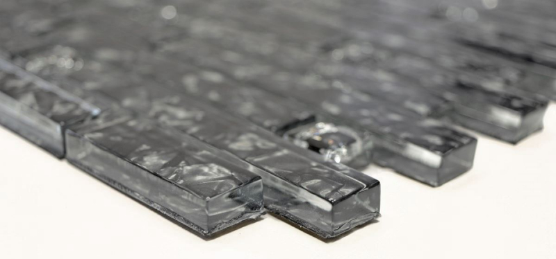 Aste per mosaico di vetro Tessere per mosaico grigio antracite nero MOS87-MV718