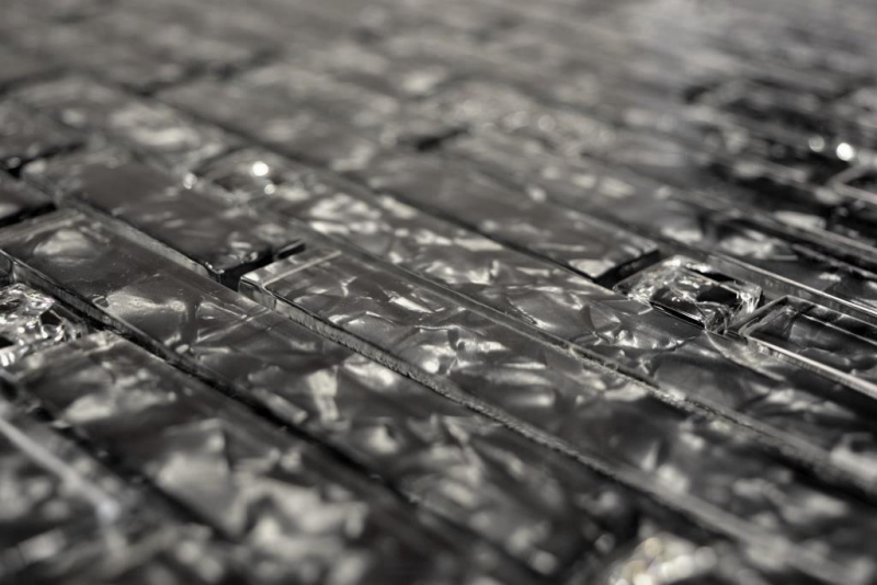 Aste per mosaico di vetro Tessere per mosaico grigio antracite nero MOS87-MV718