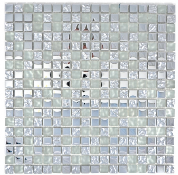 Mosaico dipinto a mano Mosaico in vetro traslucido Crystal EP Vetro argentato smerigliato MOS92-0217_m