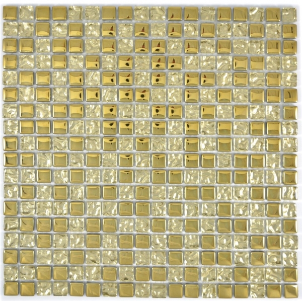 Mosaico dipinto a mano Mosaico in vetro traslucido Crystal EP Vetro dorato BAGNO WC Cucina MURO MOS92-0707_m