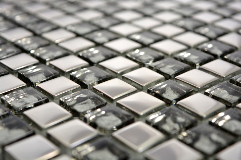 Mosaico dipinto a mano Mosaico in vetro traslucido Crystal EP Vetro argentato BAGNO WC Cucina MOS92-0218_m