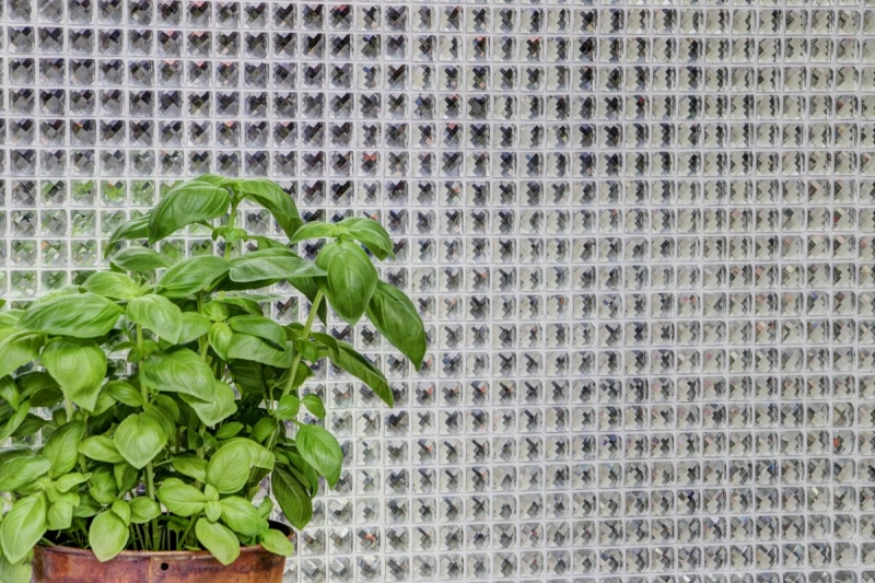 Mosaico di vetro diamante look mosaico piastrelle argento backsplash cucina MOS130-0204