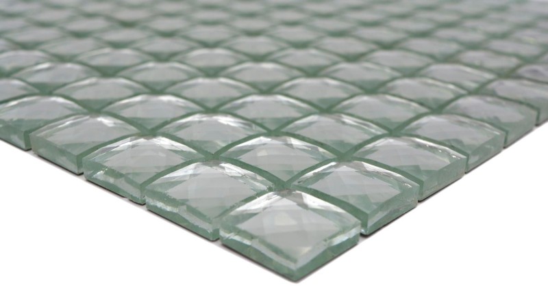 Mosaico di vetro diamante look mosaico piastrelle argento backsplash cucina MOS130-0208