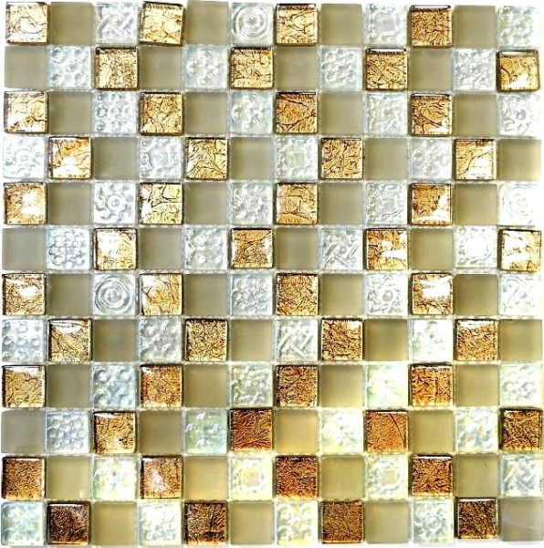 Piastrella di mosaico dipinta a mano Mosaico di vetro traslucido champagne MOS88-8LU80_m