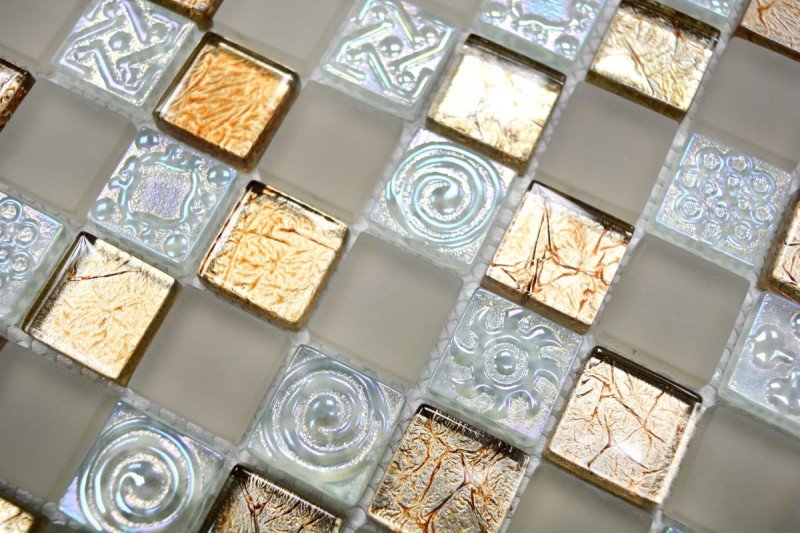 Lustre tessere di lusso deluxe per mosaico in vetro Crystal champagne gold MOS88-8LU80