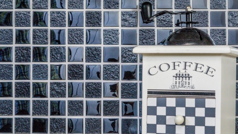 Lustre luxury deluxe glass mosaic mosaic tiles Crystal graphite black MOS88-8LU89