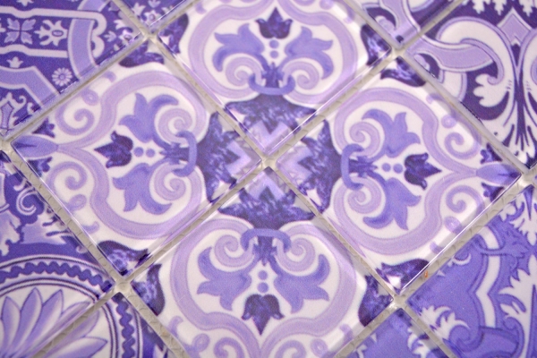 Mosaico di vetro retro vintage tessere di mosaico viola cucina MOS68-Retro-I