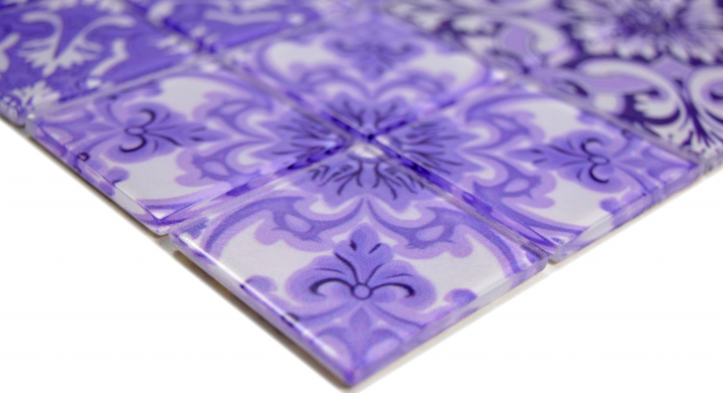 Mosaico di vetro retro vintage tessere di mosaico viola cucina MOS68-Retro-I