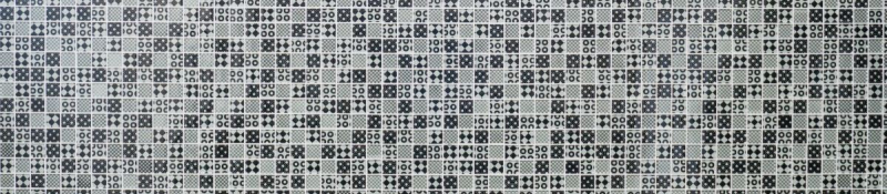 Mosaico vintage retrò dipinto a mano Mosaico di vetro bianco traslucido Cristallo ottico nero MOS88-8OP5_m