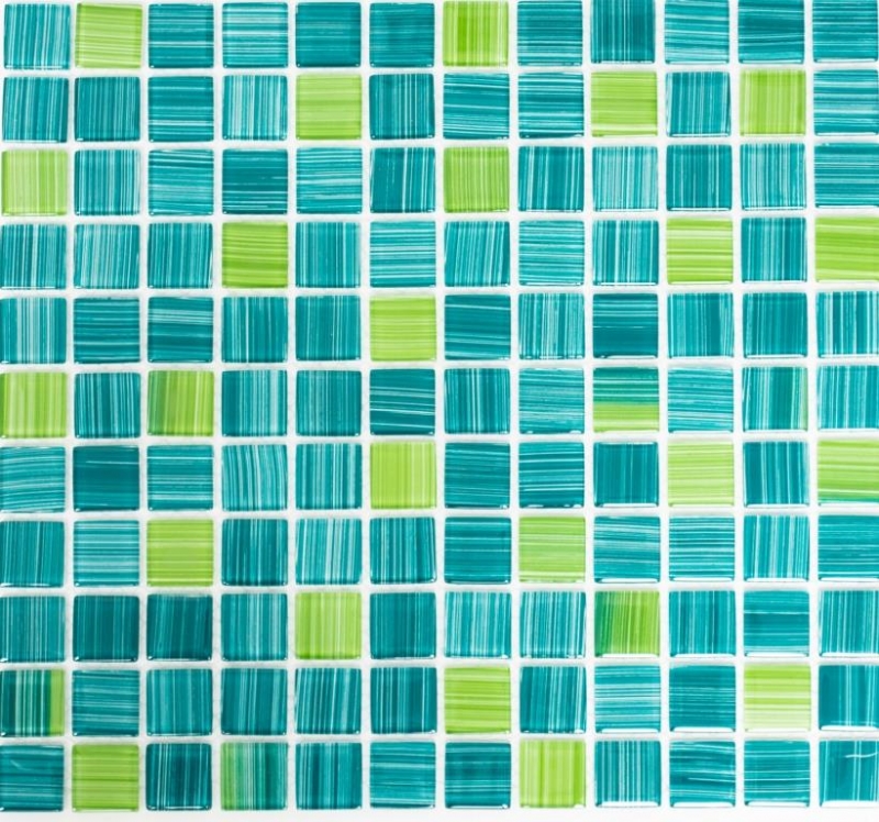 Mosaico di vetro tessere di mosaico linea giallo turchese verde mosaico piscina mosaico piscina MOS64-0509