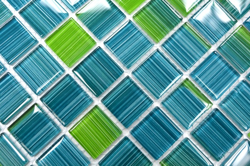 Mosaico di vetro tessere di mosaico linea giallo turchese verde mosaico piscina mosaico piscina MOS64-0509