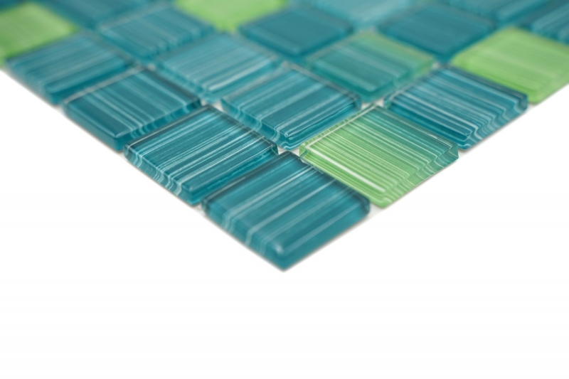 Mosaico di vetro tessere di mosaico linea giallo turchese verde mosaico piscina mosaico piscina MOS64-0509