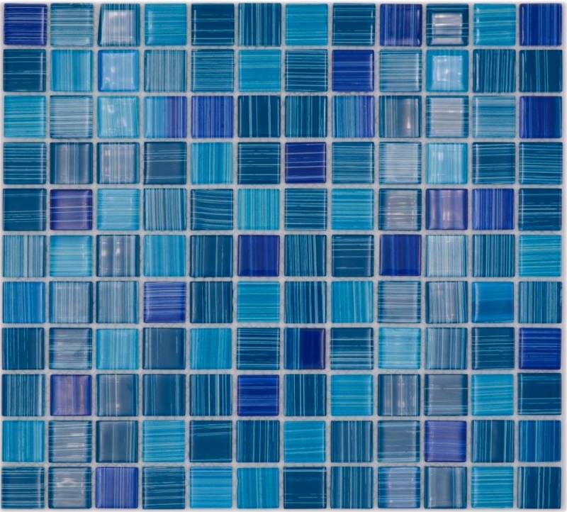Mosaico di vetro tessere di mosaico Stroke blu turchese Mosaico piscina Mosaico piscina MOS64-0409