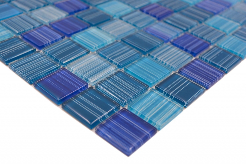 Mosaico di vetro tessere di mosaico Stroke blu turchese Mosaico piscina Mosaico piscina MOS64-0409