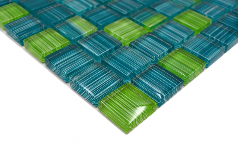 Piastrella di vetro a mosaico Stile bottiglie verde turchese kiwi alzatina cucina MOS74-0509