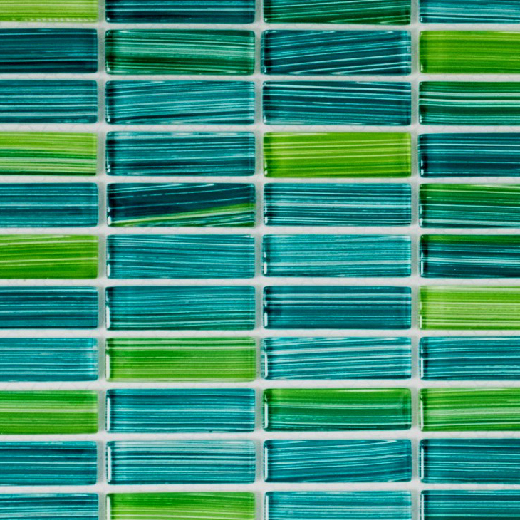 Piastrella di vetro a mosaico Stile aste bottiglie verde turchese kiwi alzatina cucina MOS77-0508