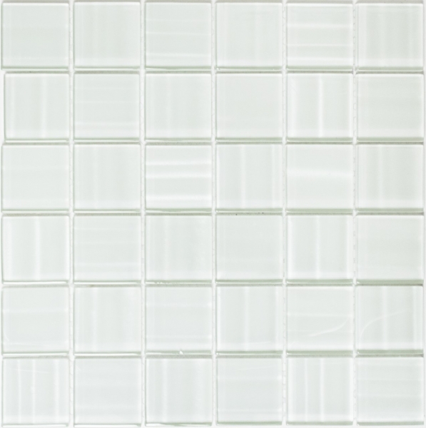 Piastrella di mosaico dipinta a mano Mosaico di vetro bianco traslucido Cristallo ologramma Codice a barre bianco MOS110-0104_m