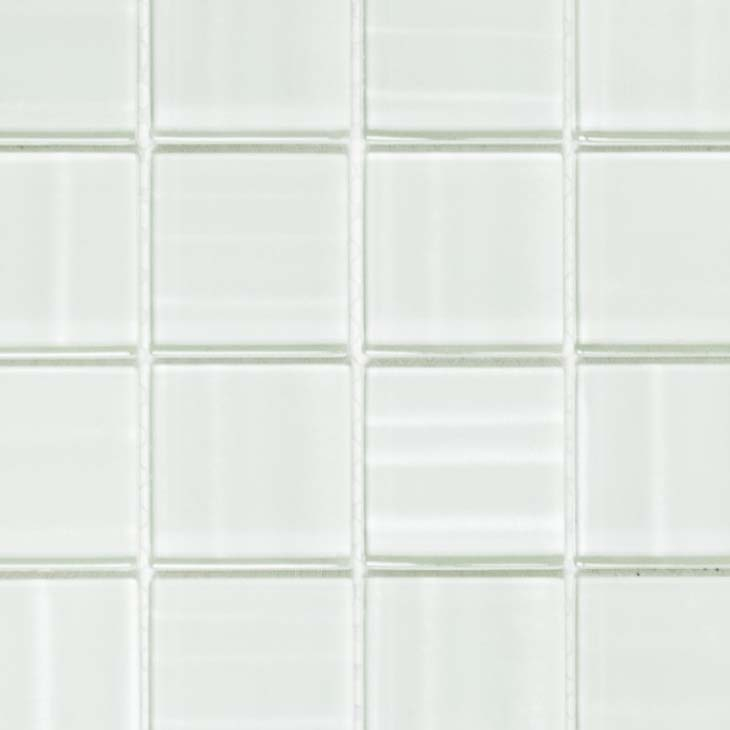 Piastrella di mosaico dipinta a mano Mosaico di vetro bianco traslucido Cristallo ologramma Codice a barre bianco MOS110-0104_m