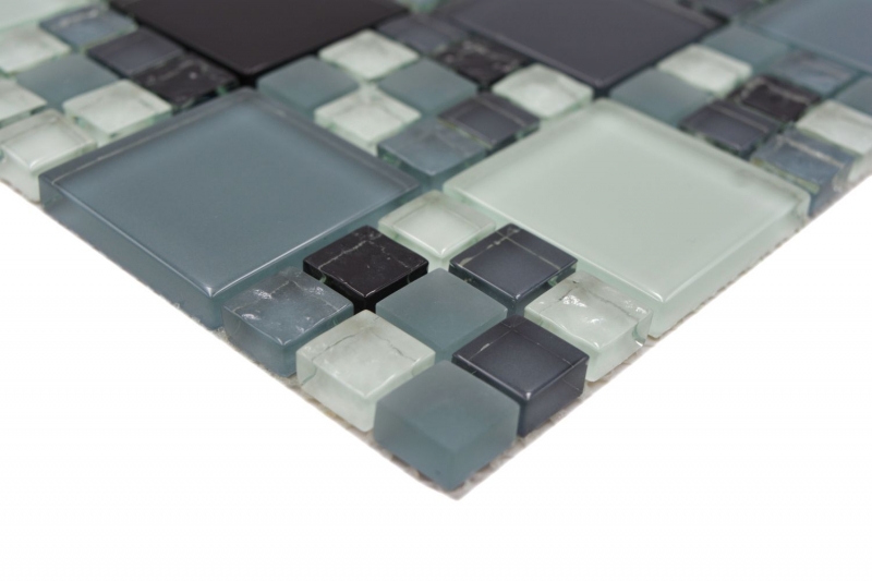 Tessere di mosaico in vetro grigio nero antracite MOS78-0204