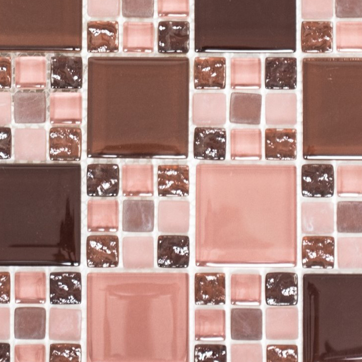 Piastrella di mosaico dipinta a mano traslucida bordeaux combinazione di mosaico in vetro Crystal bordeaux bordeaux bordeaux bordeaux opaco MOS78-1304_m