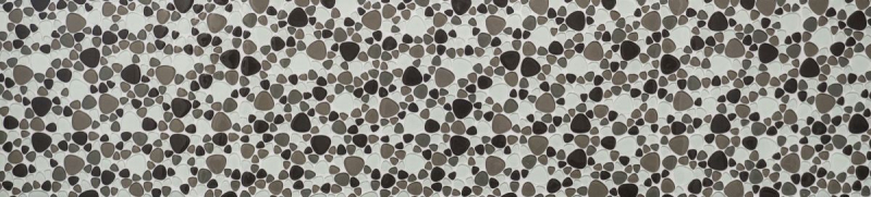 Piastrella di mosaico dipinta a mano traslucida beige marrone Mosaico di vetro a ciottoli Crystal clear beige marrone MOS94-PG66_m