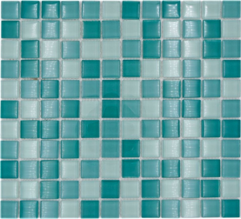 Mosaico di vetro tessere di mosaico verde turchese BAGNO cucina WALL backsplash piastrelle MOS72-0602