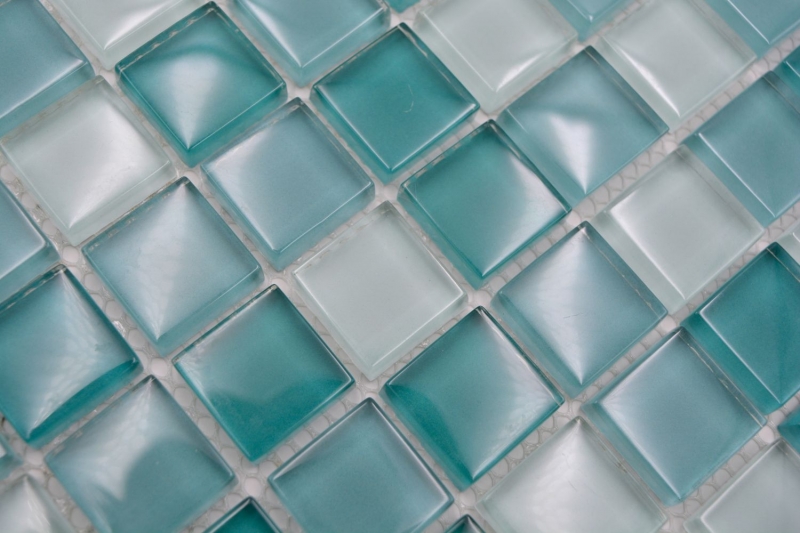 Mosaico di vetro tessere di mosaico verde turchese BAGNO cucina WALL backsplash piastrelle MOS72-0602