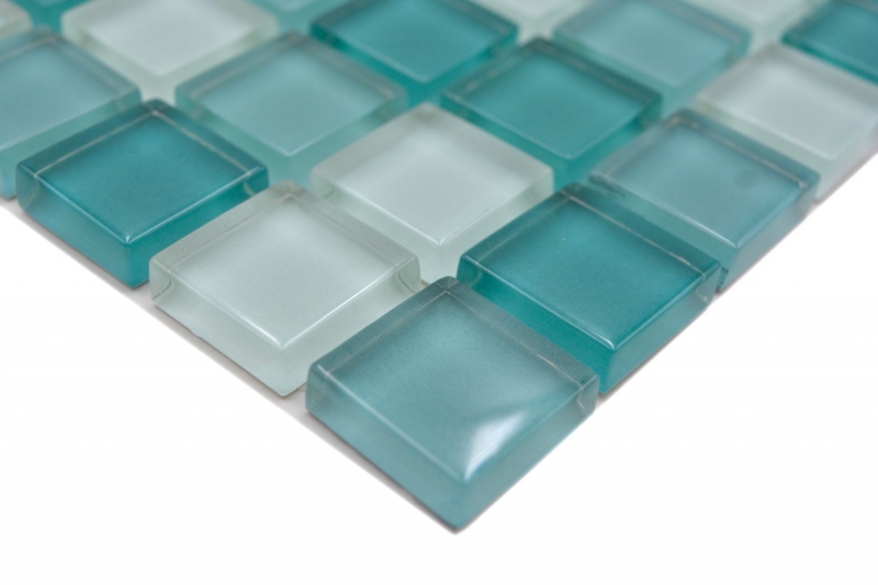 Mosaico di vetro tessere di mosaico verde turchese BAGNO cucina WALL backsplash piastrelle MOS72-0602