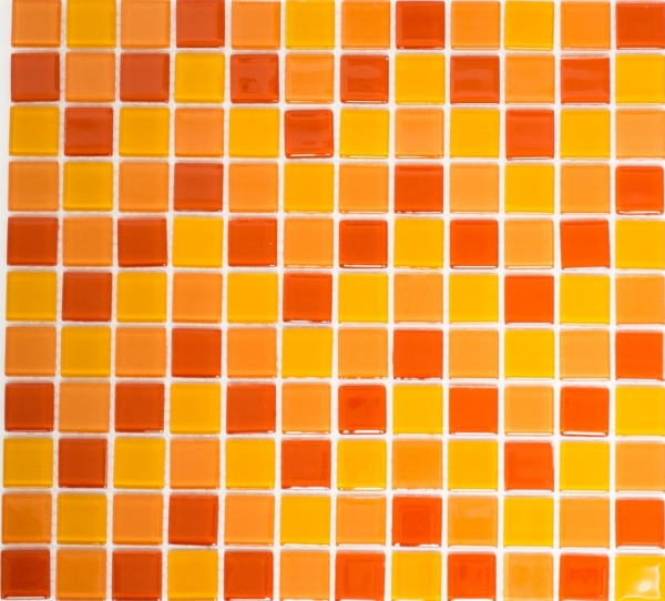 Piastrelle di mosaico Mosaico di vetro giallo arancio rosso MOS62-0802