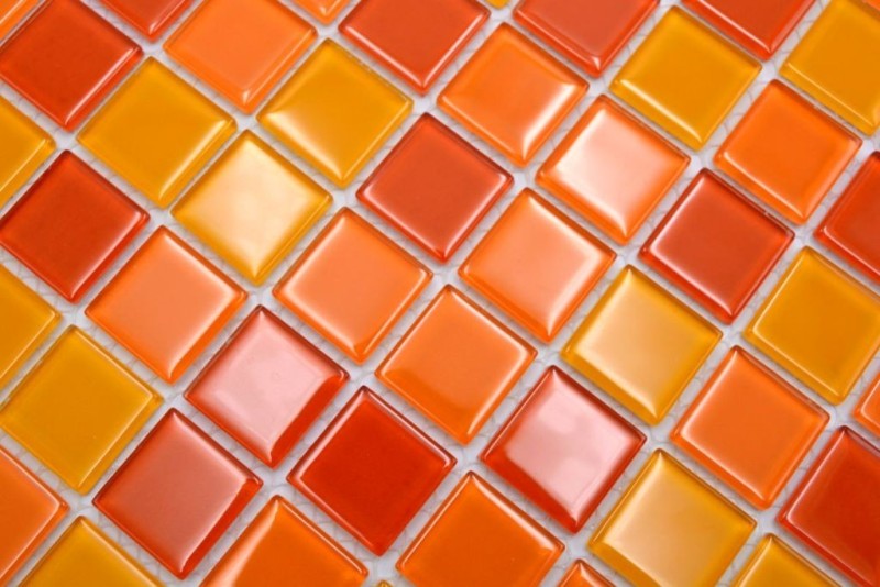 Piastrelle di mosaico Mosaico di vetro giallo arancio rosso MOS62-0802