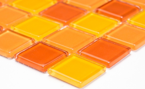 Piastrelle di mosaico Mosaico di vetro giallo arancio rosso MOS62-0802