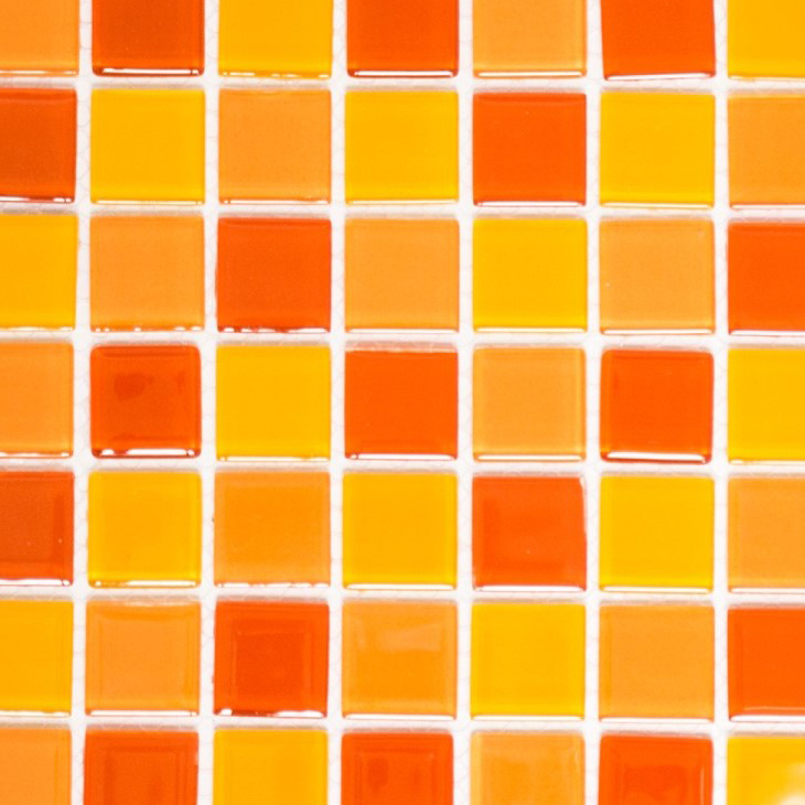 Piastrelle di mosaico Mosaico di vetro giallo arancio rosso MOS62-0802
